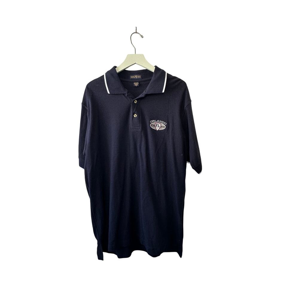 Pacific PB Blue Navy Blue Orlando Florida Short Sleeve Polo Shirt Men's XL